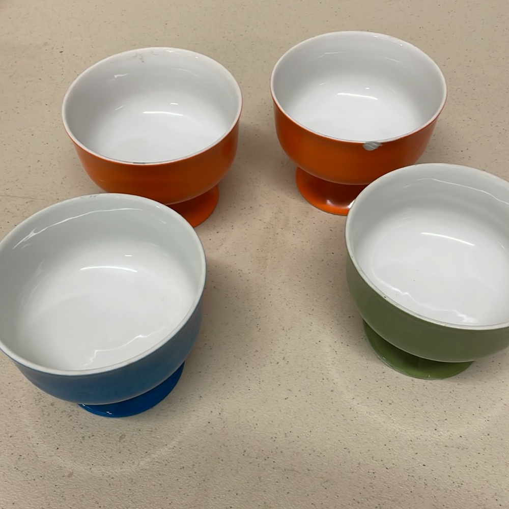 Vintage 70s Takahasi pedestal individual serving dishes set of four